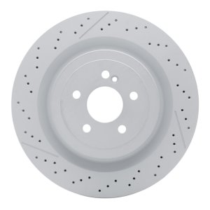 Mercedes-Benz SL63 AMG Brake Rotor (1) - Rear - R1 Concepts - Drilled & Slotted GeoSPEC Coated - `13-`23